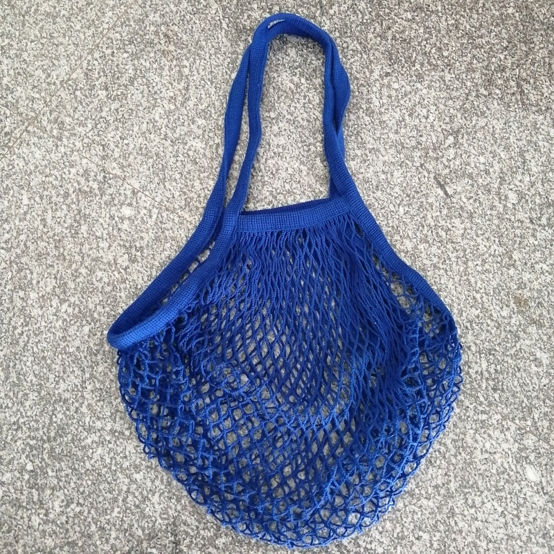 Long Handle Reusable Cotton Mesh Bag for Fruit Vegetables, custom tote bag with logo imprint 16