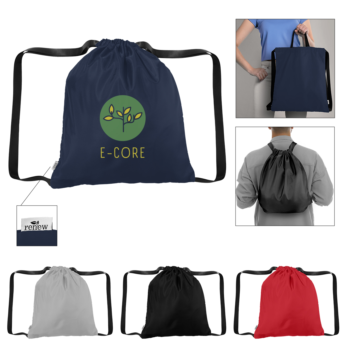 Joel rPET Drawstring Tote Bag 3