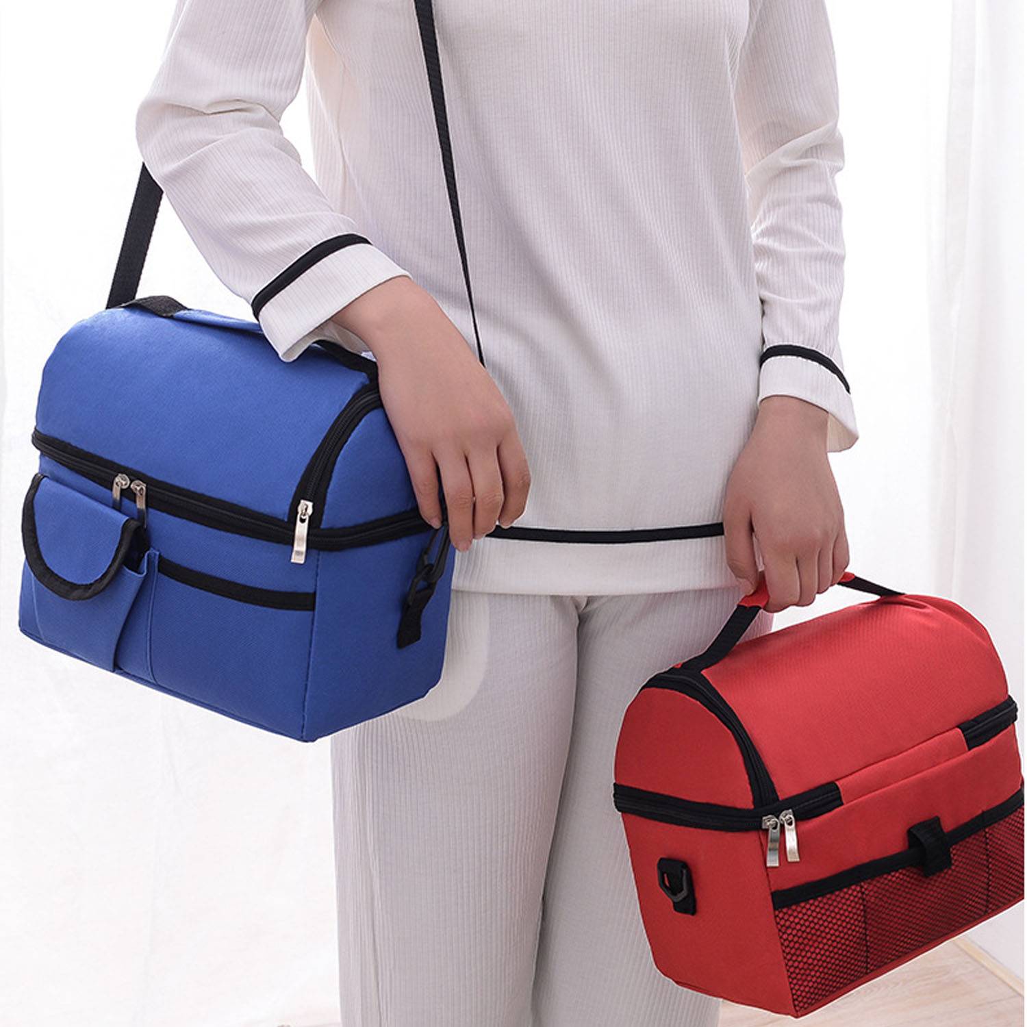 Double insulated crossbody lunch bag cooler 4