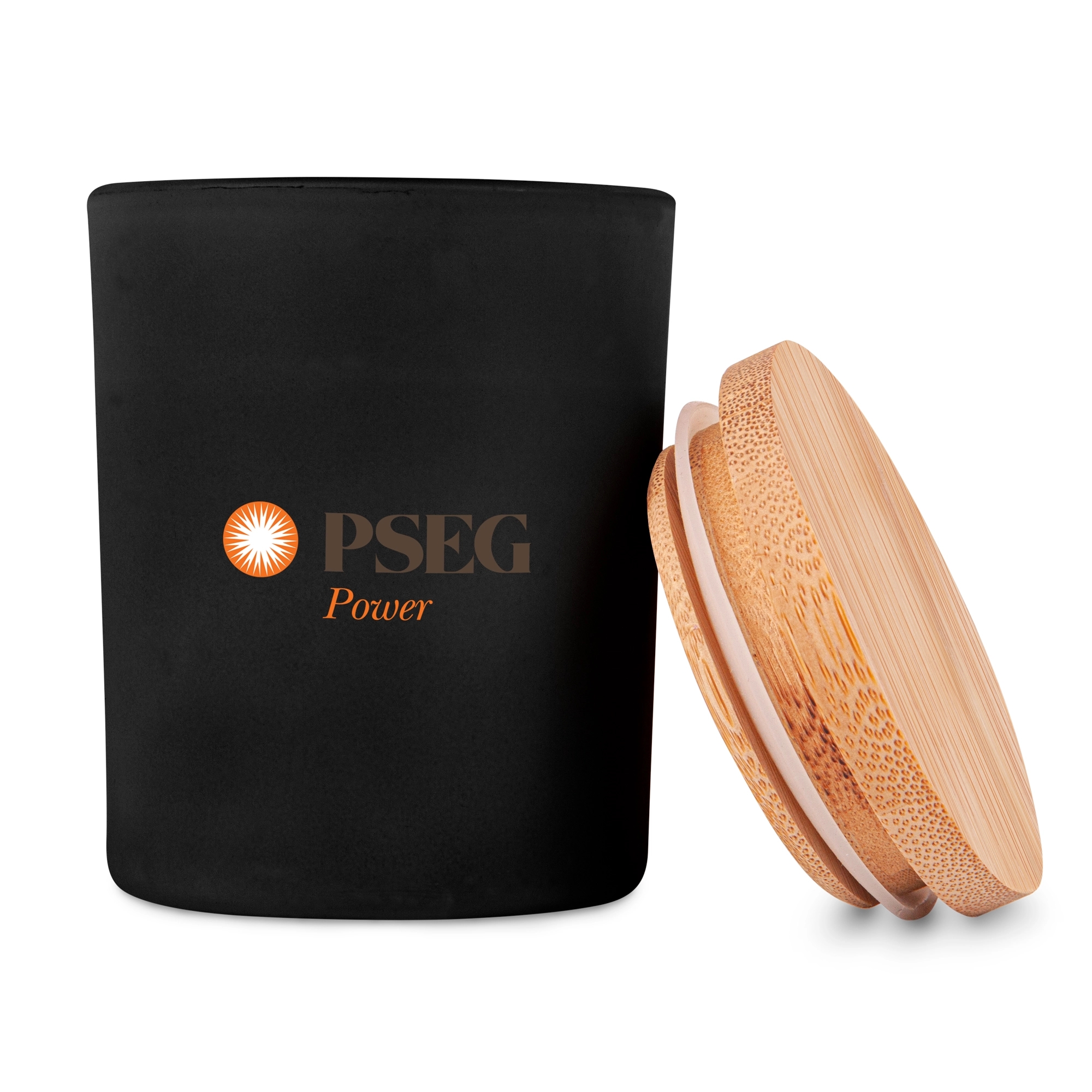 Vanilla-Scented Soy Wax Candle in Glass Jar w/Bamboo Lid (La 3