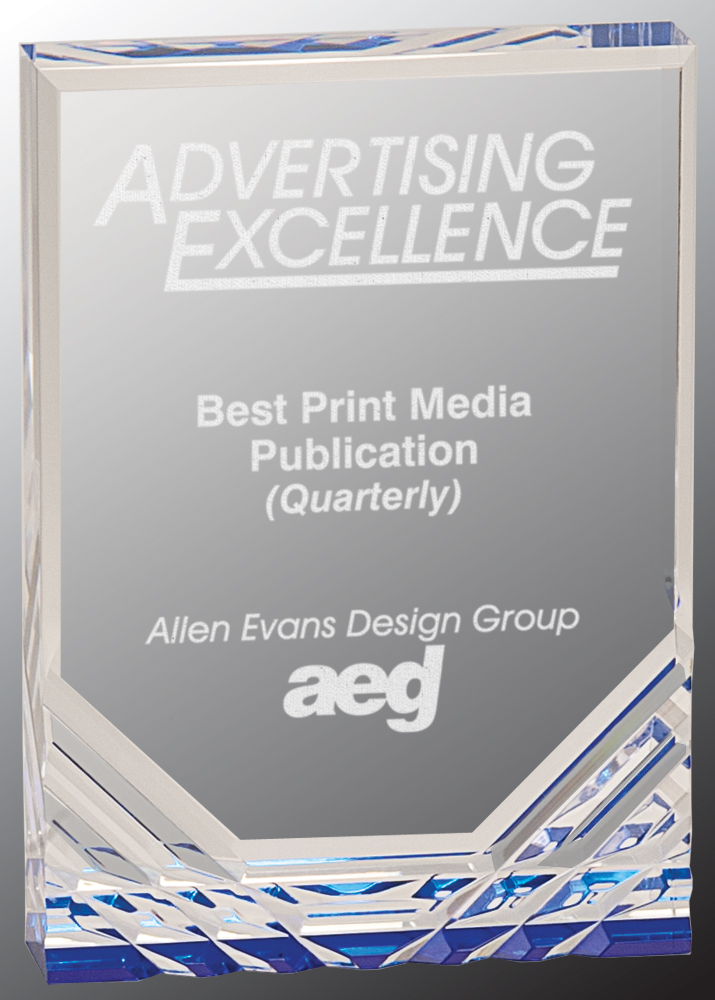4.25" x 6" Blue Jewel Mirage Acrylic Award