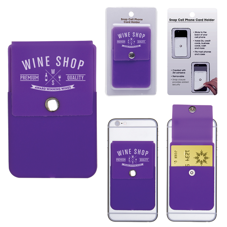 Snap Cell Phone Card Holder w/Packaging 4