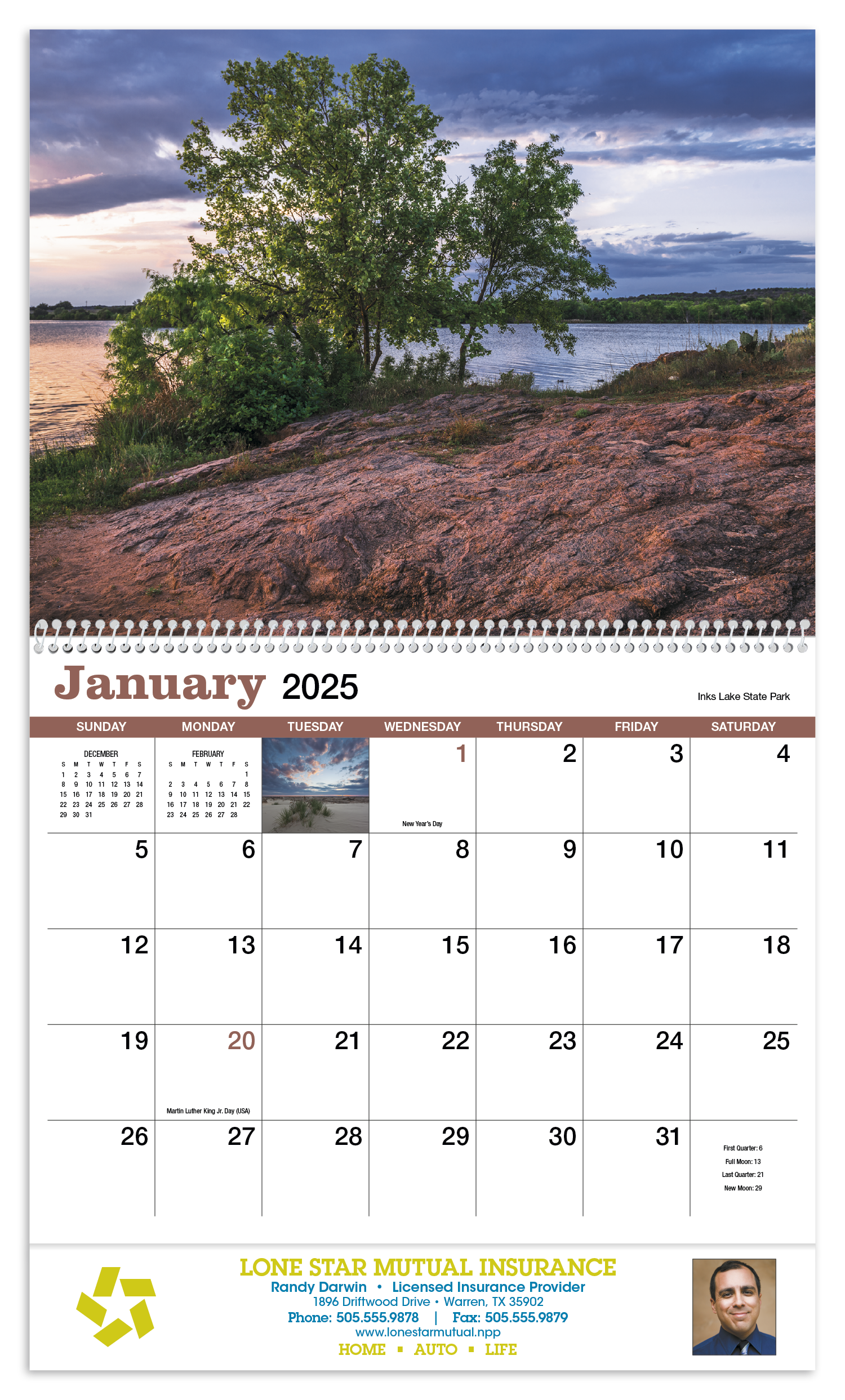 HotLine® Products Texas Appointment Calendar - Spiral 1