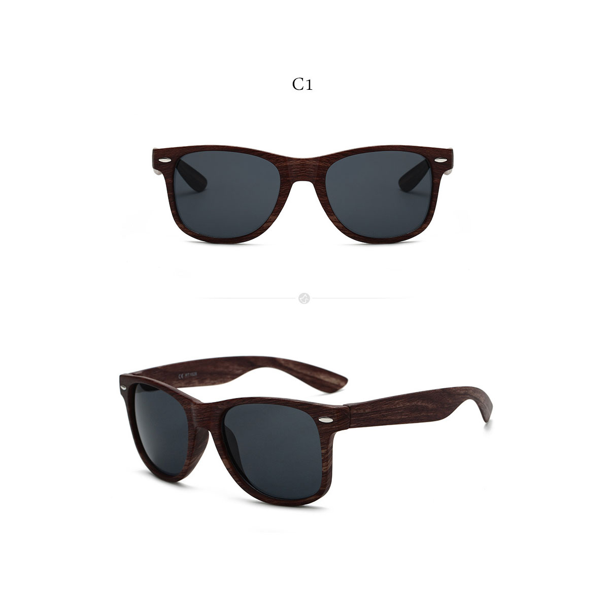 Retro Faux Wood Sunglasses 3