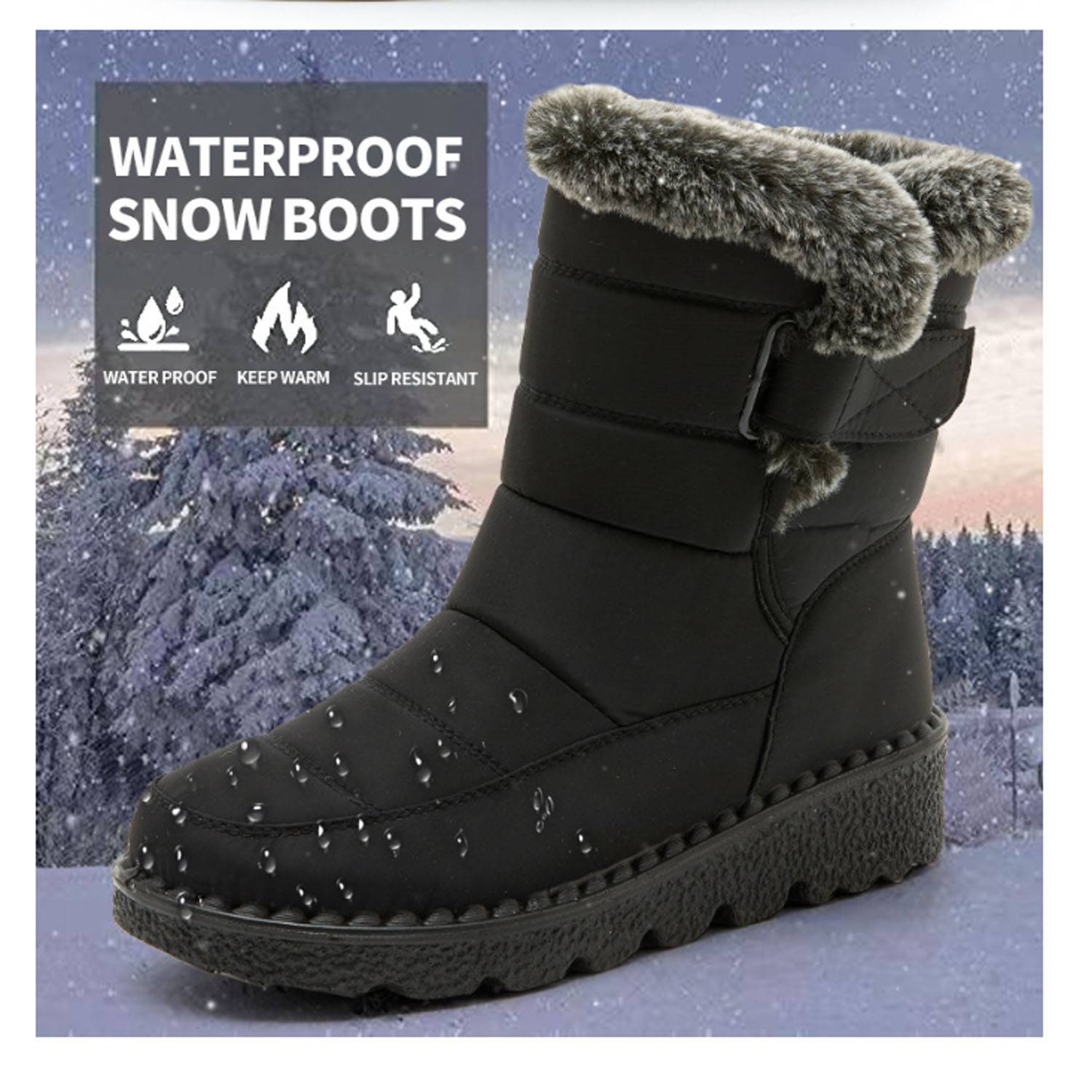 Women's thick-soled winter warm snow boots 3