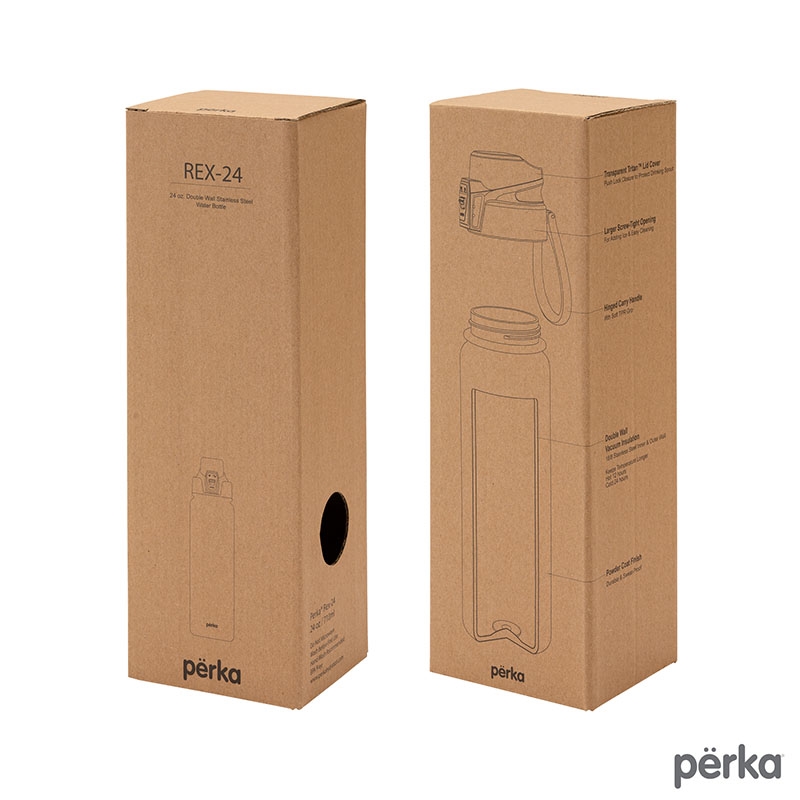 Perka® Rex Fresh 24 oz. Double Wall, Recycled Stainless Steel Water Bottle 10