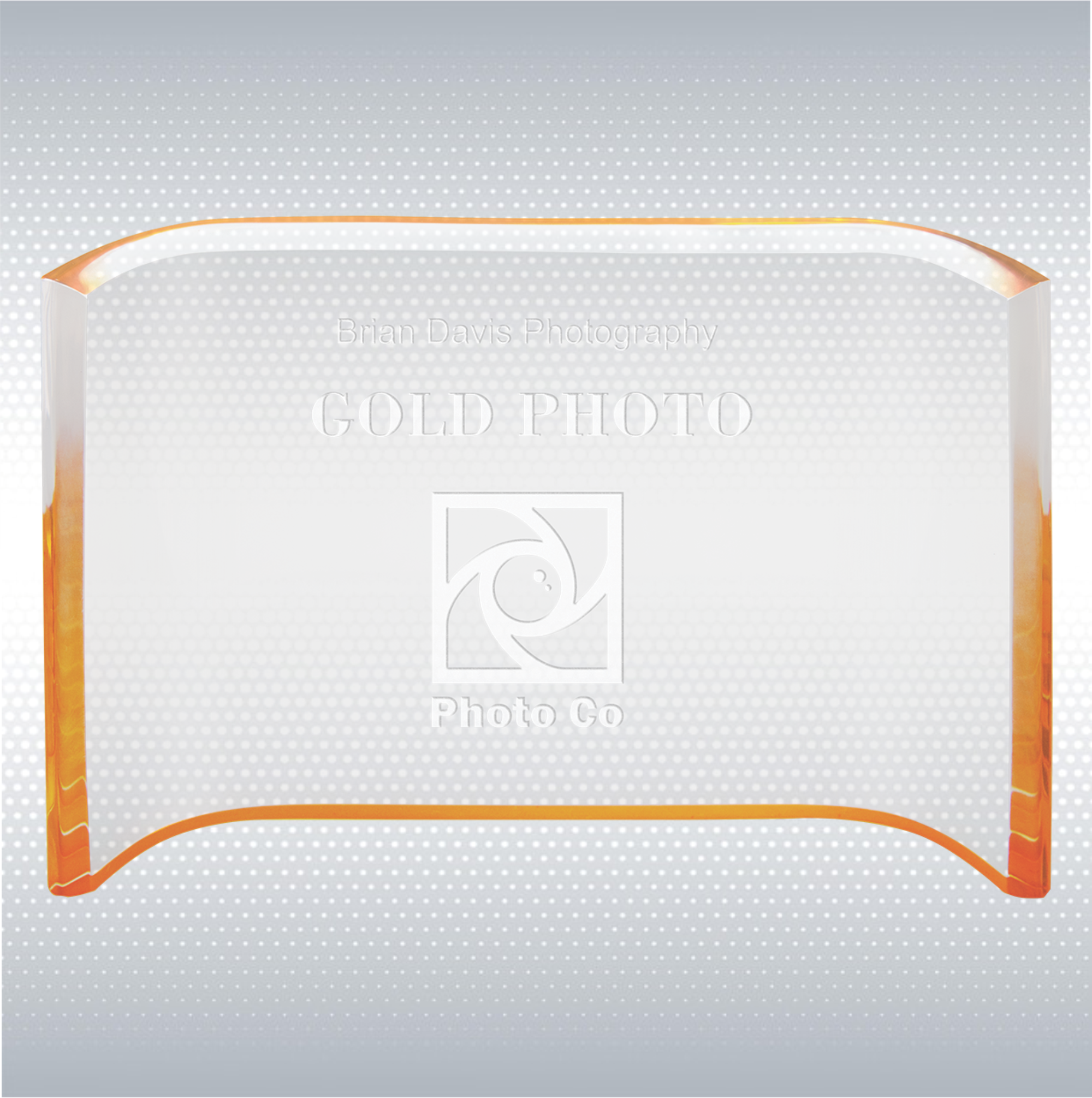 6" x 4" Gold Acrylic Crescent Award 16