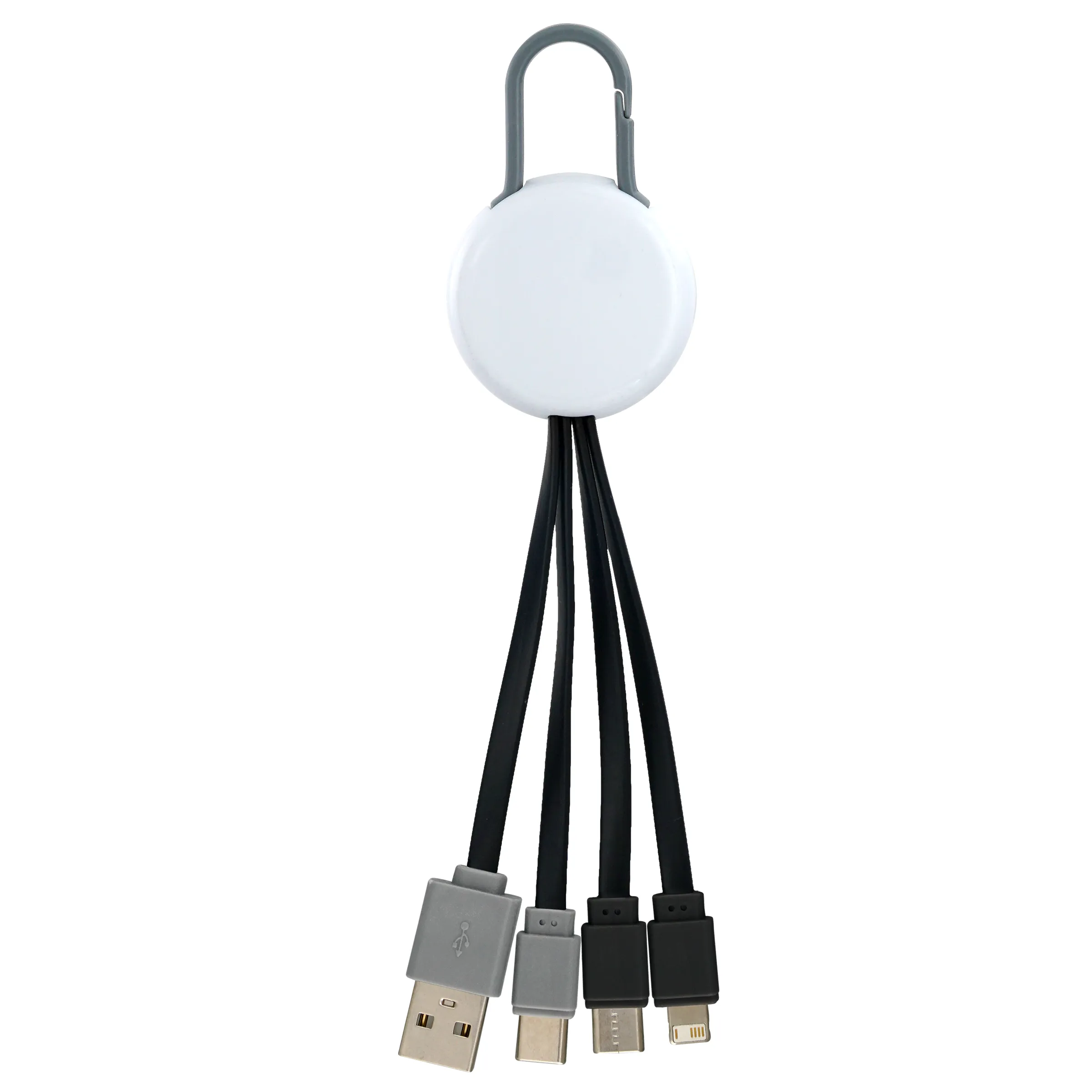 WHITE COLORFUL CLIP DUAL INPUT 3 IN 1 CHARGING CABLE 24