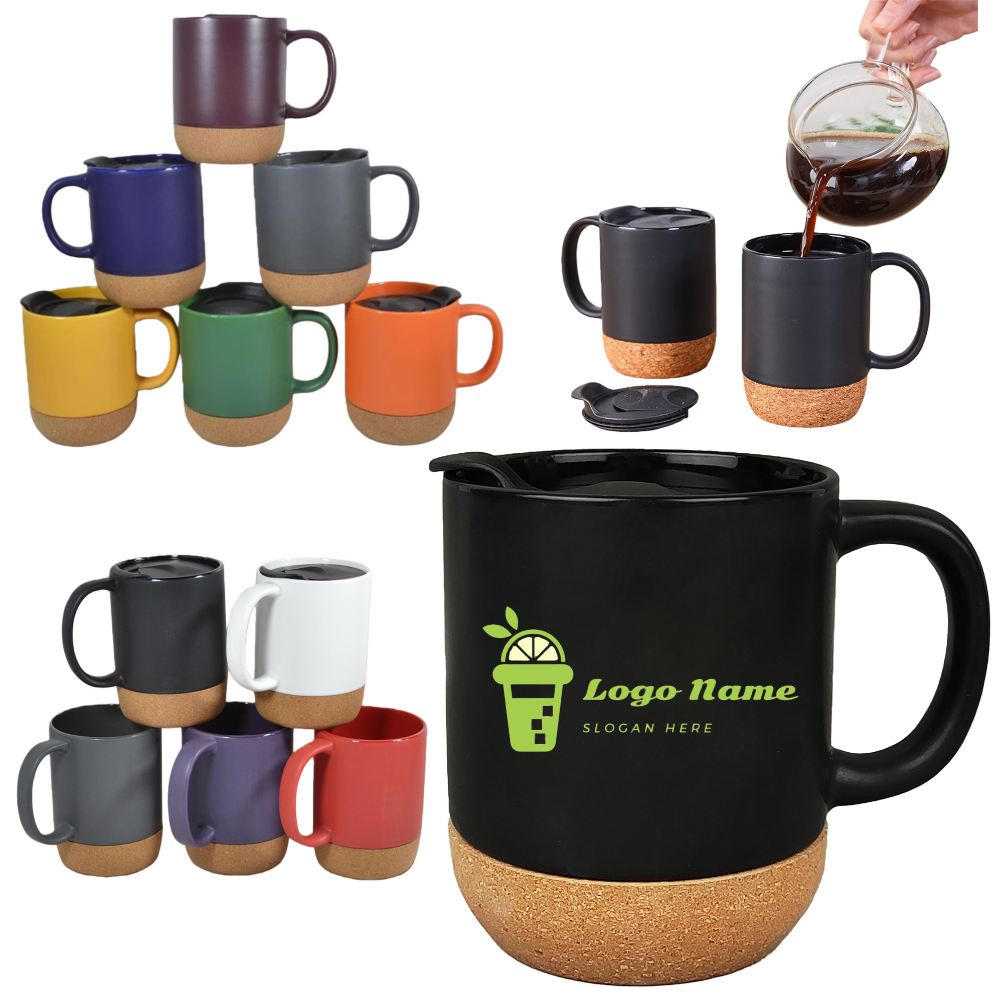 Heat Preservation Cork Ceramic Mug 4