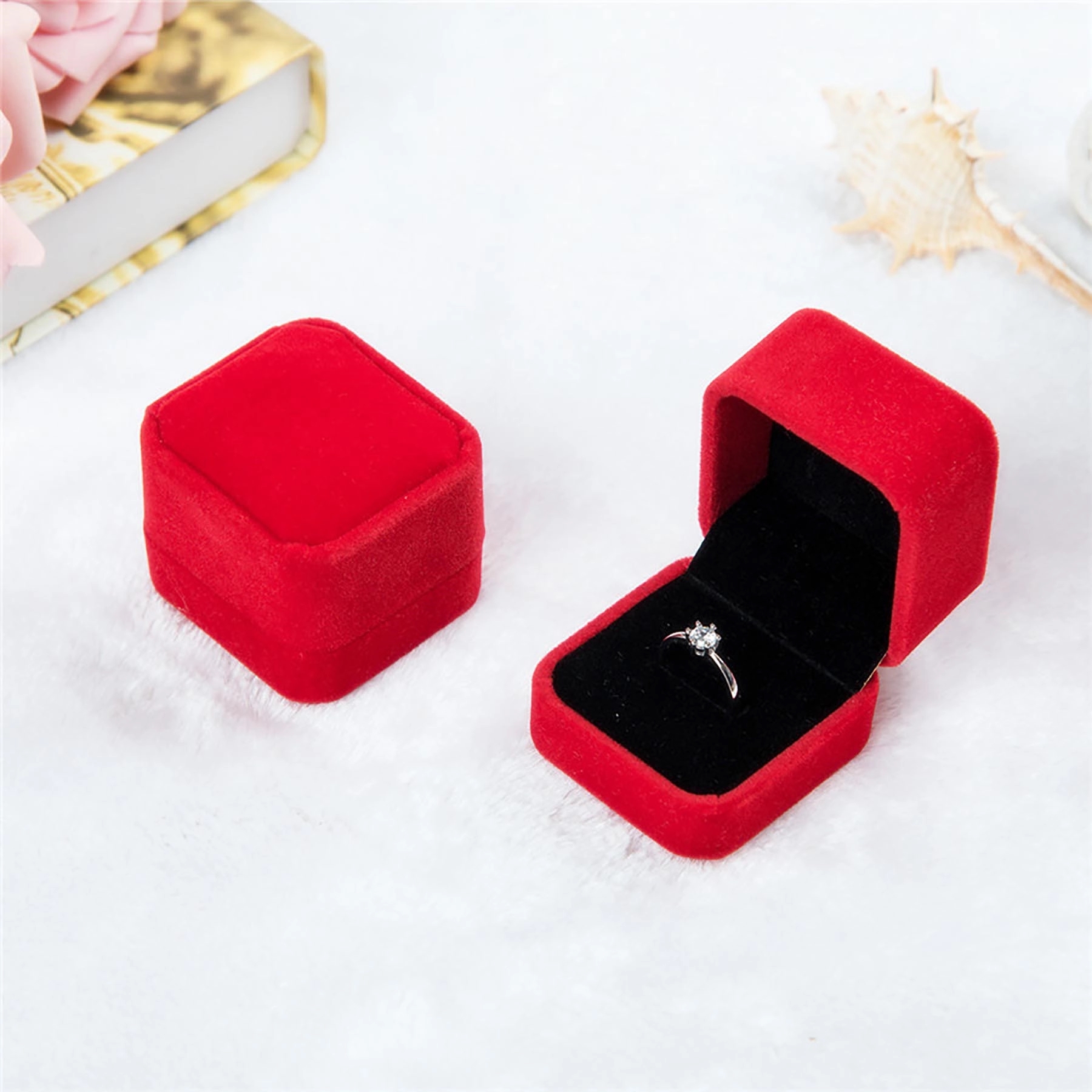 Velvet Ring Gift Boxes Jewelry Display 13