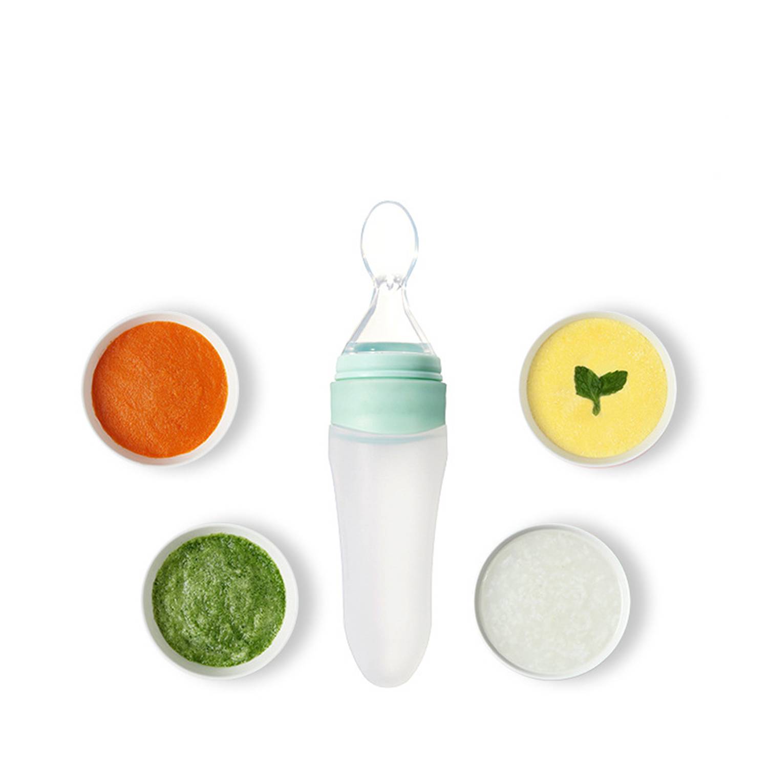 Baby Silicone Rice Paste Spoon Squeeze 5