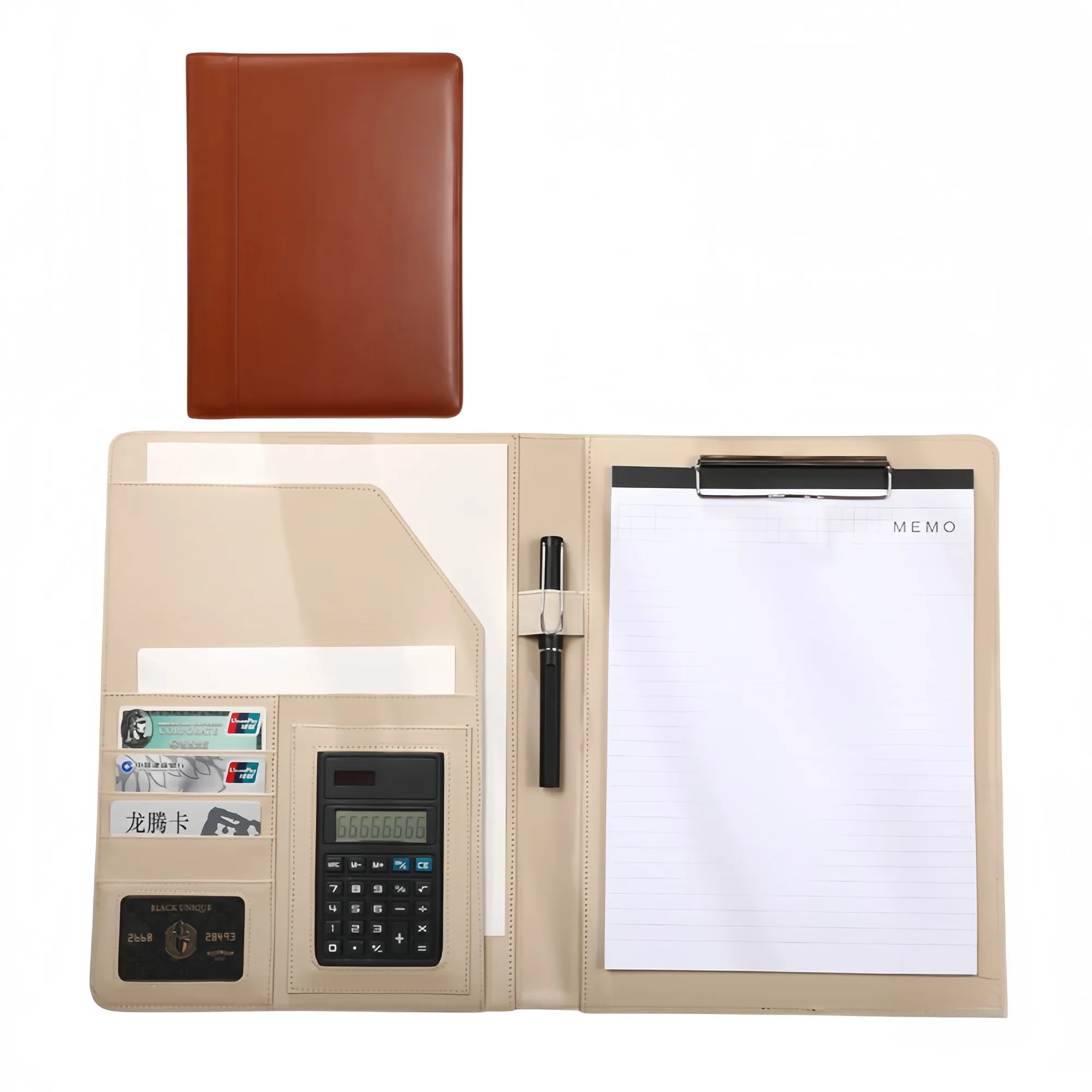 Leather A4 Multi Function Clipboard With Built In Computer 2