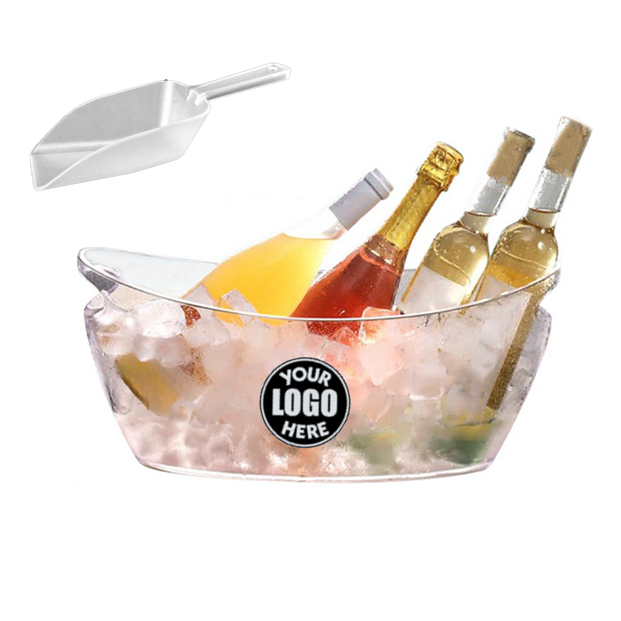 5-liter boat-shaped champagne bucket with ice scoop 2