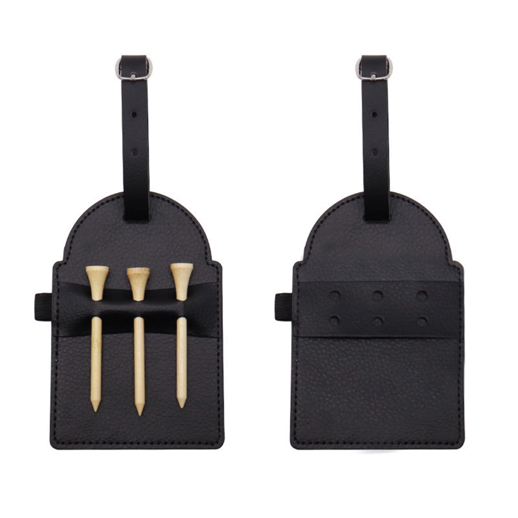 PU Leather Golf Tee Holder Storage Bag 11