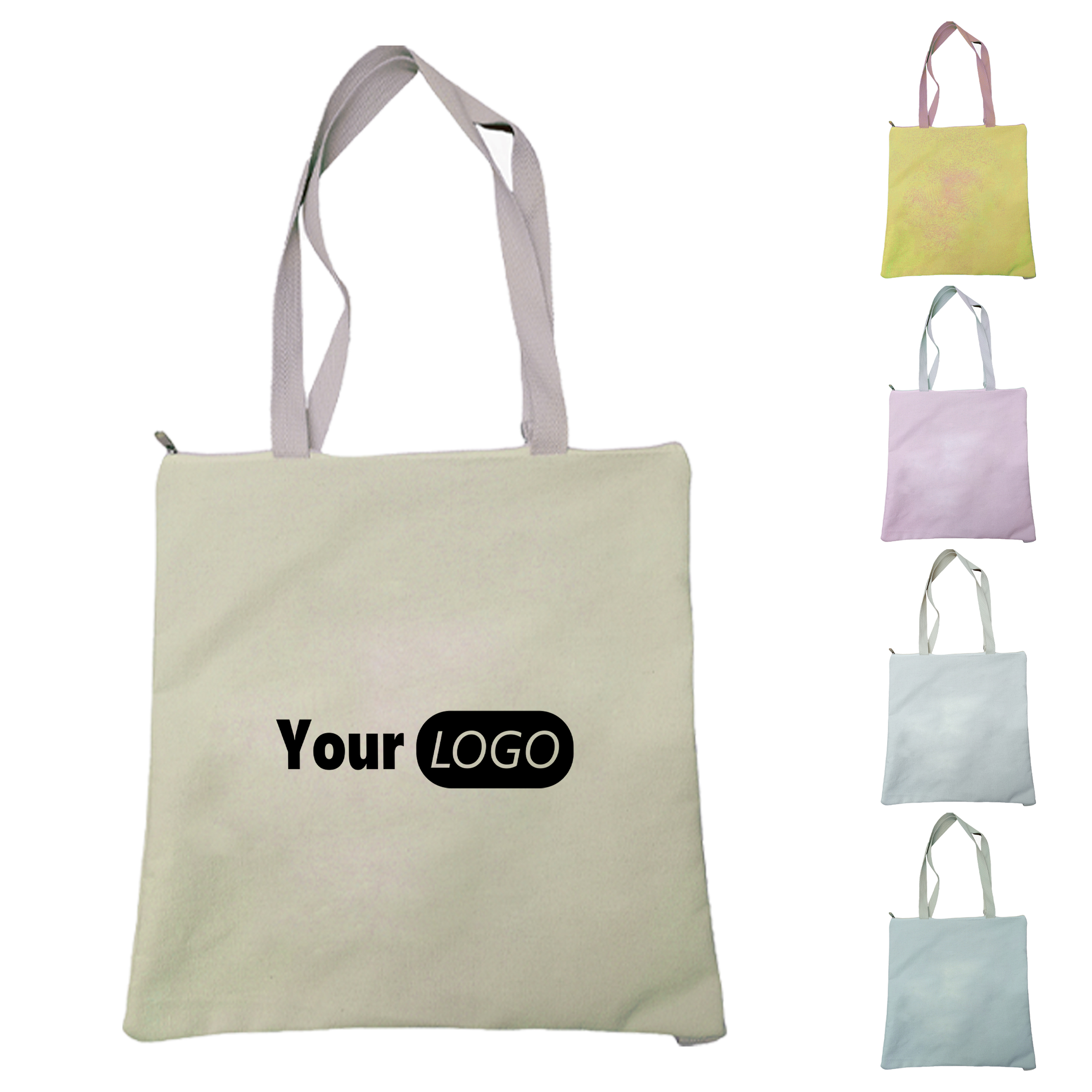 Canvas Solid Color Customizable Shopping Bag 3