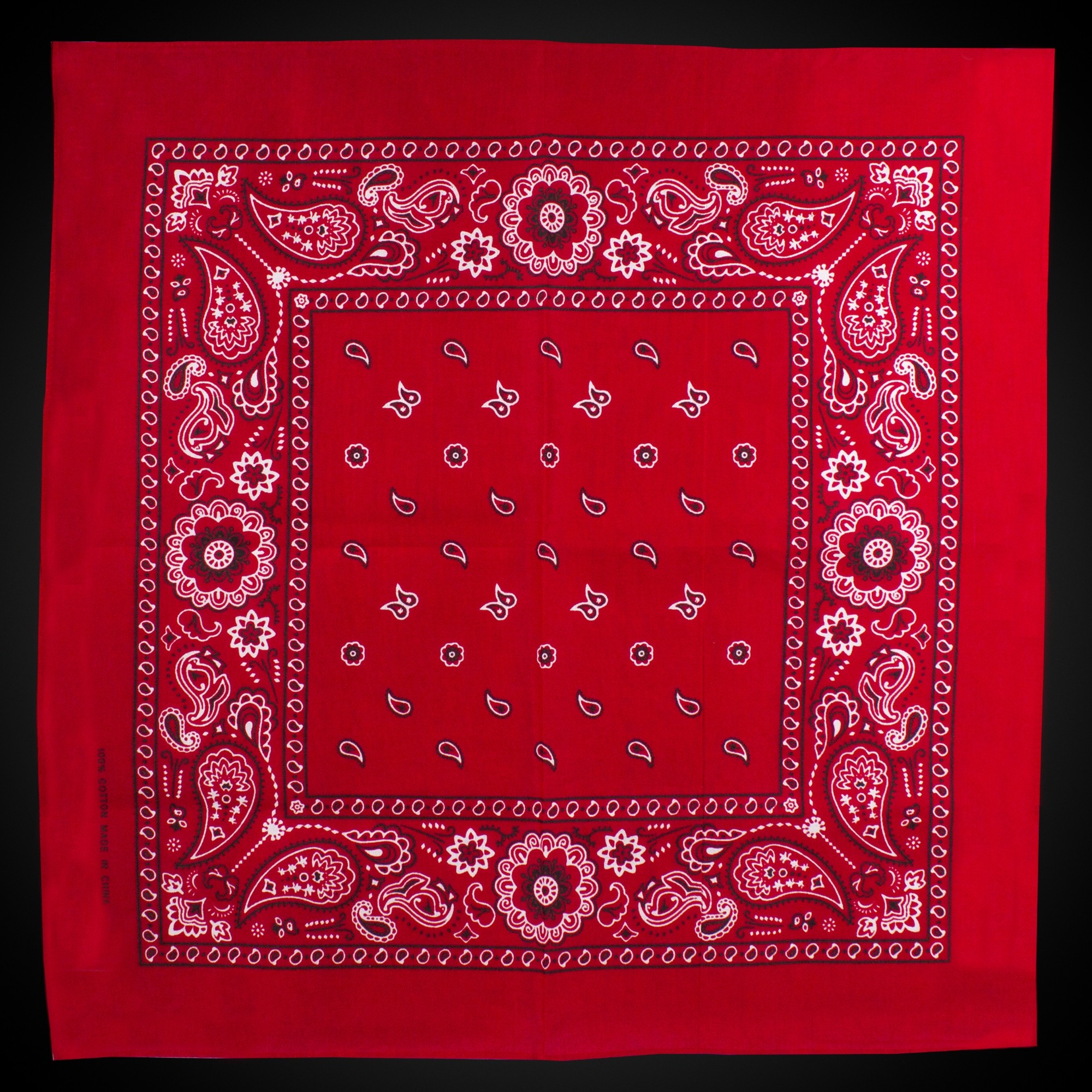 Red Cotton Bandana 22" x 22" 3