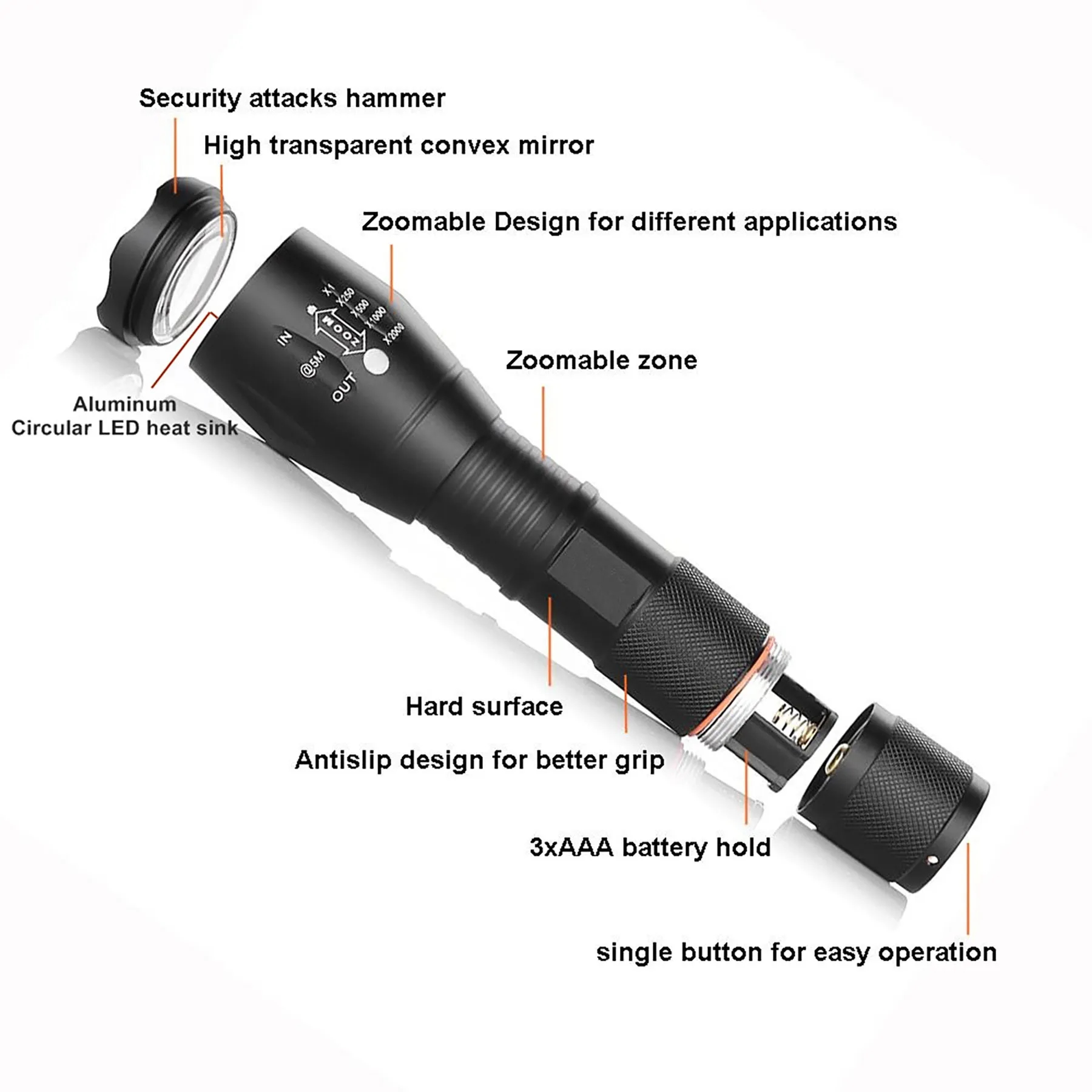 Aluminum LED Flashlight 3