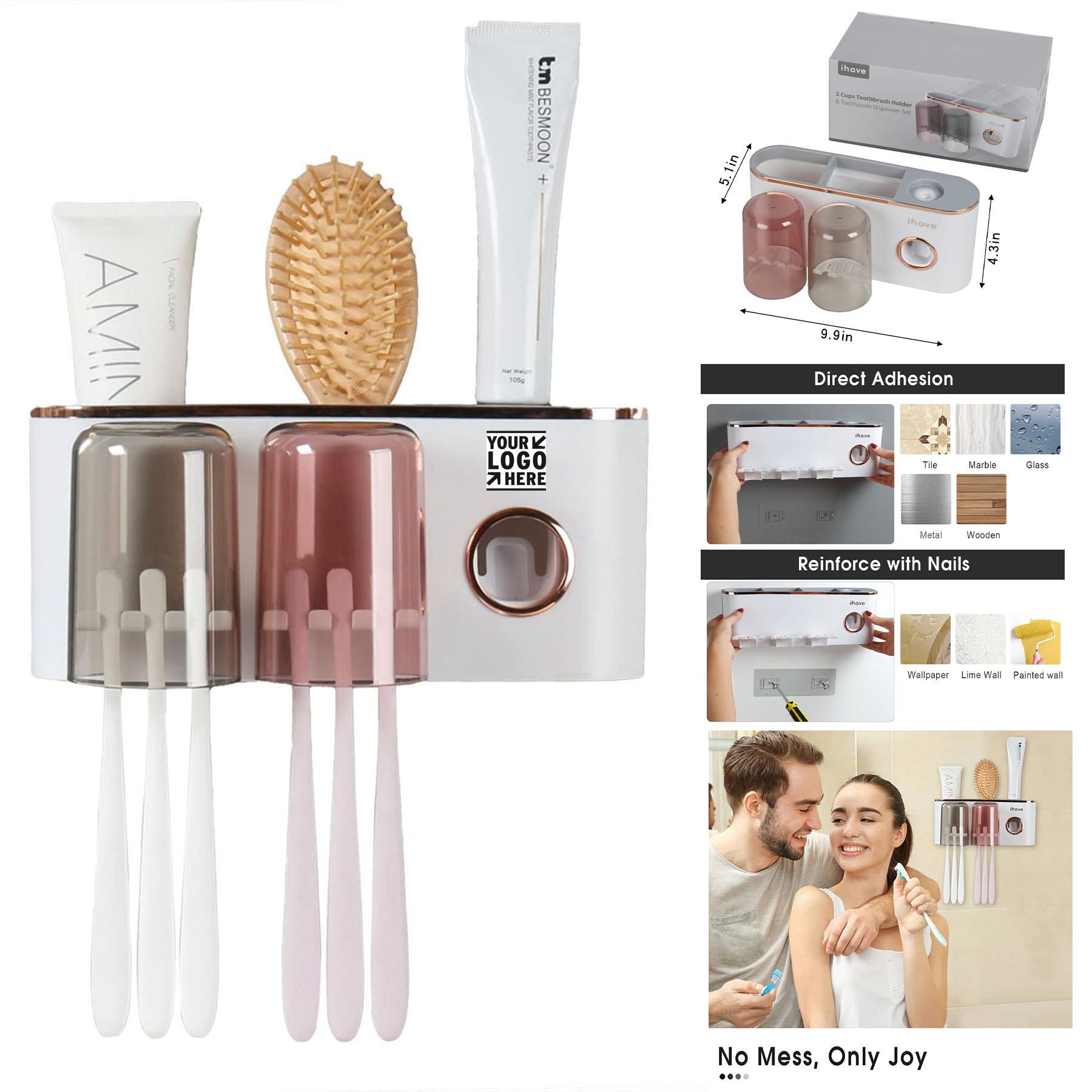 Bathroom Accessories with Toothpaste Dispenser 2