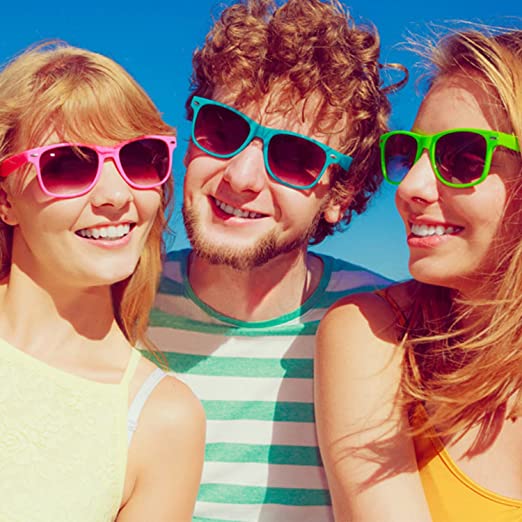 Retro Classic Neon Colors Party Favor Supplies Unisex Sunglasses 3