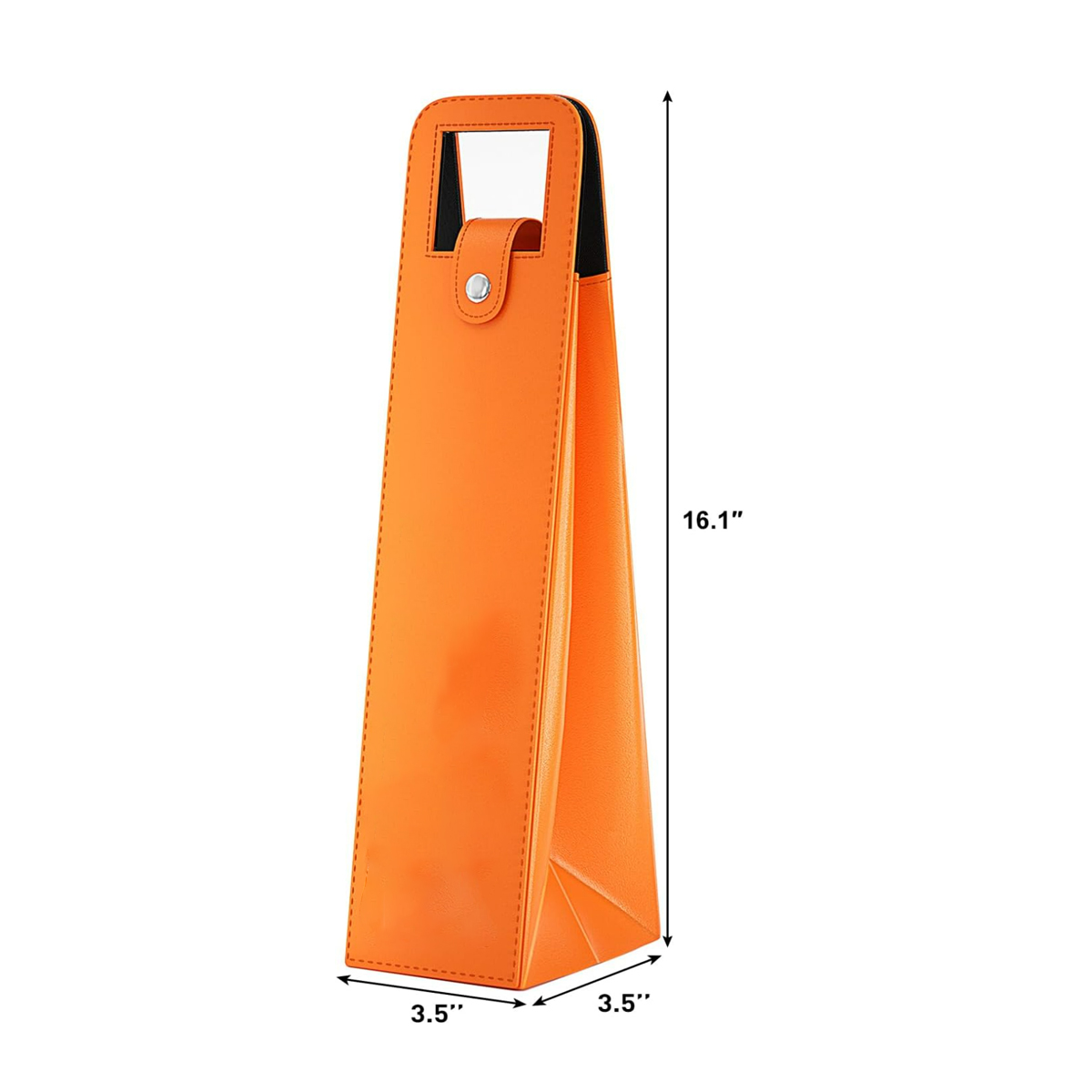 PU Leather Single Wine Bottle Bag with Handle Slot 2