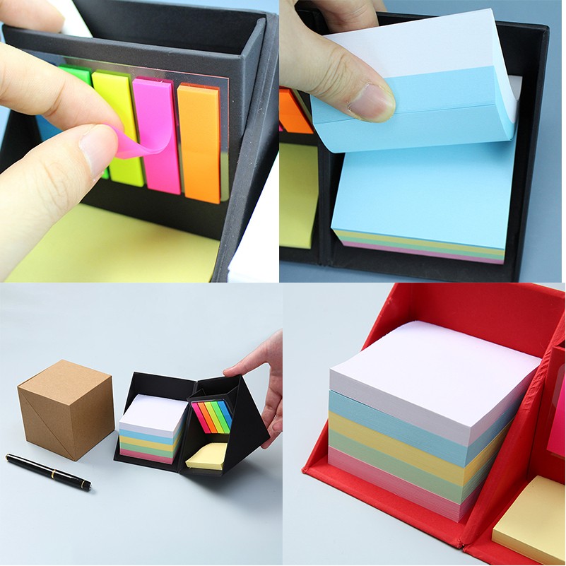 Cube Shape Sticky Note Pad Pen Holder Set 2