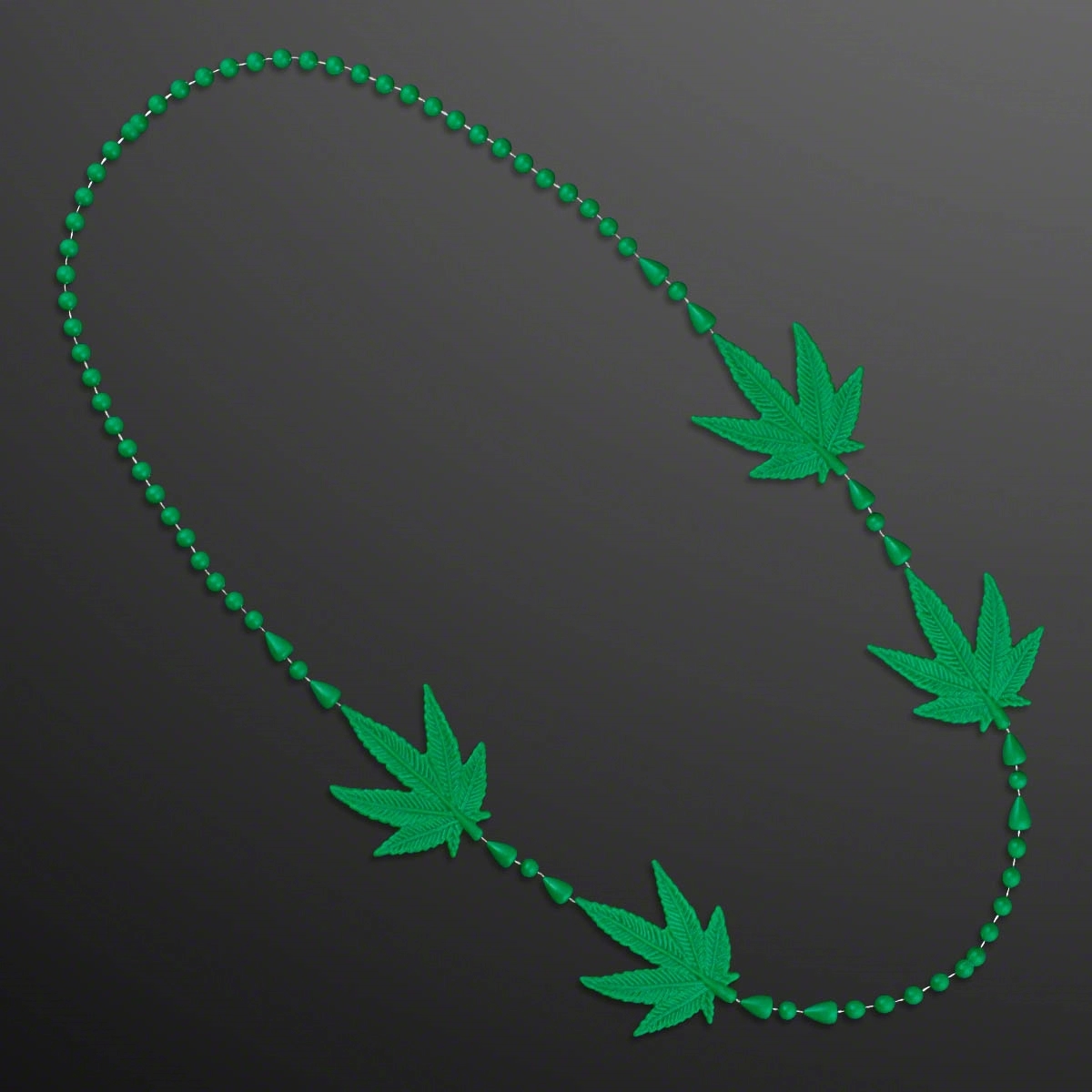 4-Charm Pot Leaf Necklace Cannabis Beads (Non-Light Up) 2