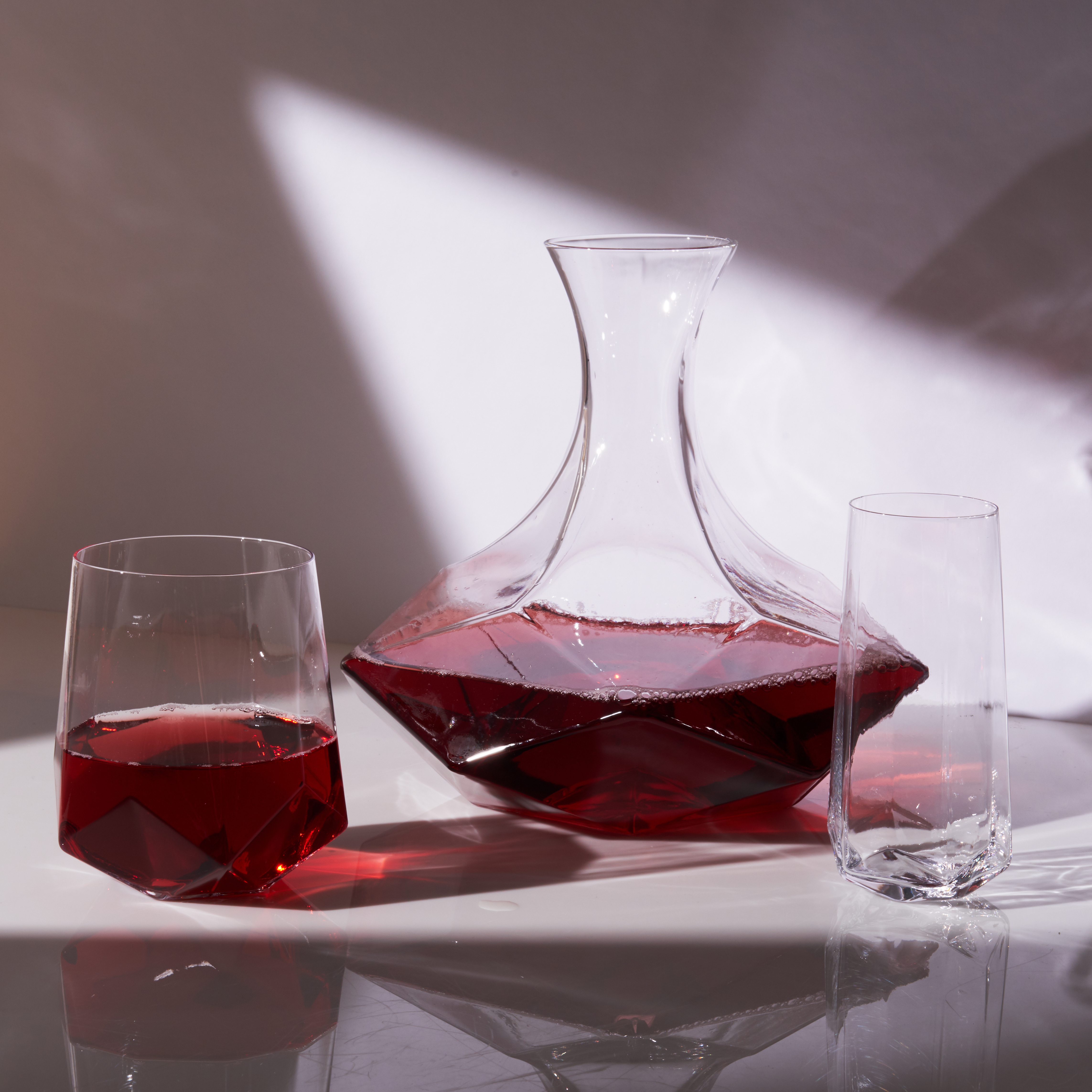 Viski® Faceted Crystal Wine Decanter 9