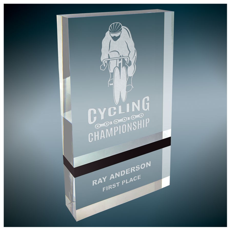 5" x 8" Victory Capri Acrylic with Black Strip Award