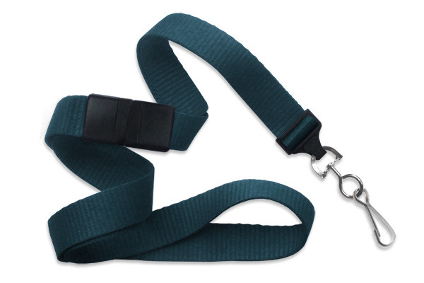 5/8" Blank Breakaway Lanyard w/Swivel Hook (Teal Blue) 1