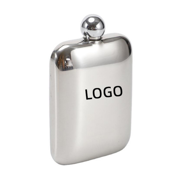 6 oz Stainless Steel Pocket Flask, custom water bottle with logo imprint 2