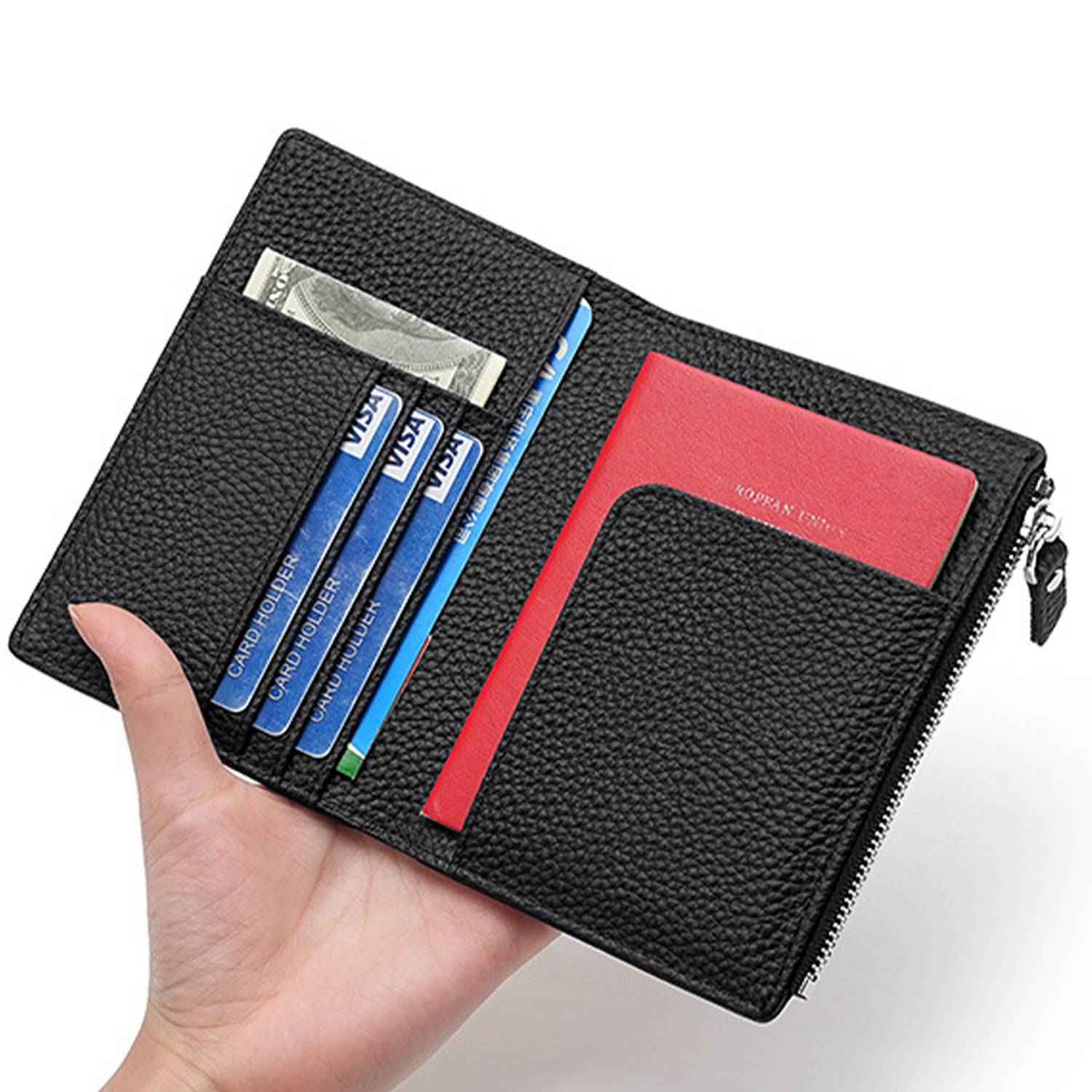 RFID-Blocking Leather Travel Wallet & Passport Holder 13