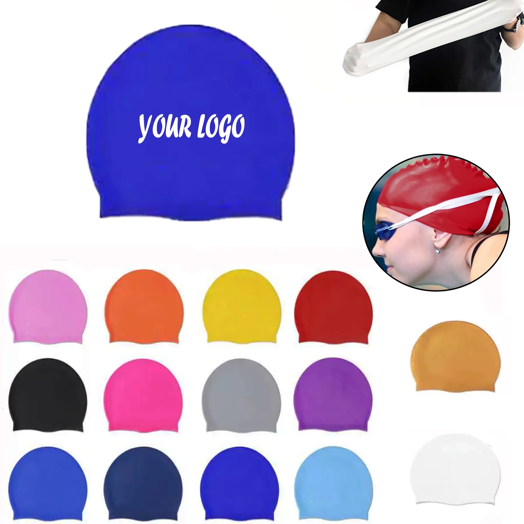 Adult Silicone Swim Cap 3