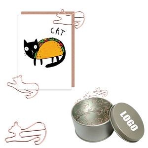 Animal Deer Shaped Paper Clips In Tin Box 6
