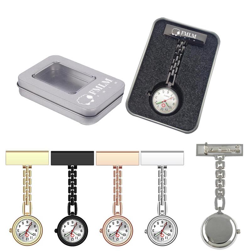 Medical Pocket Metal Luminous Nurse Watch withe Box 3