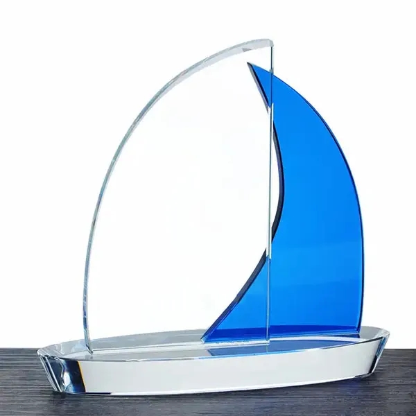 Personalized Sailboat Crystal Award 5
