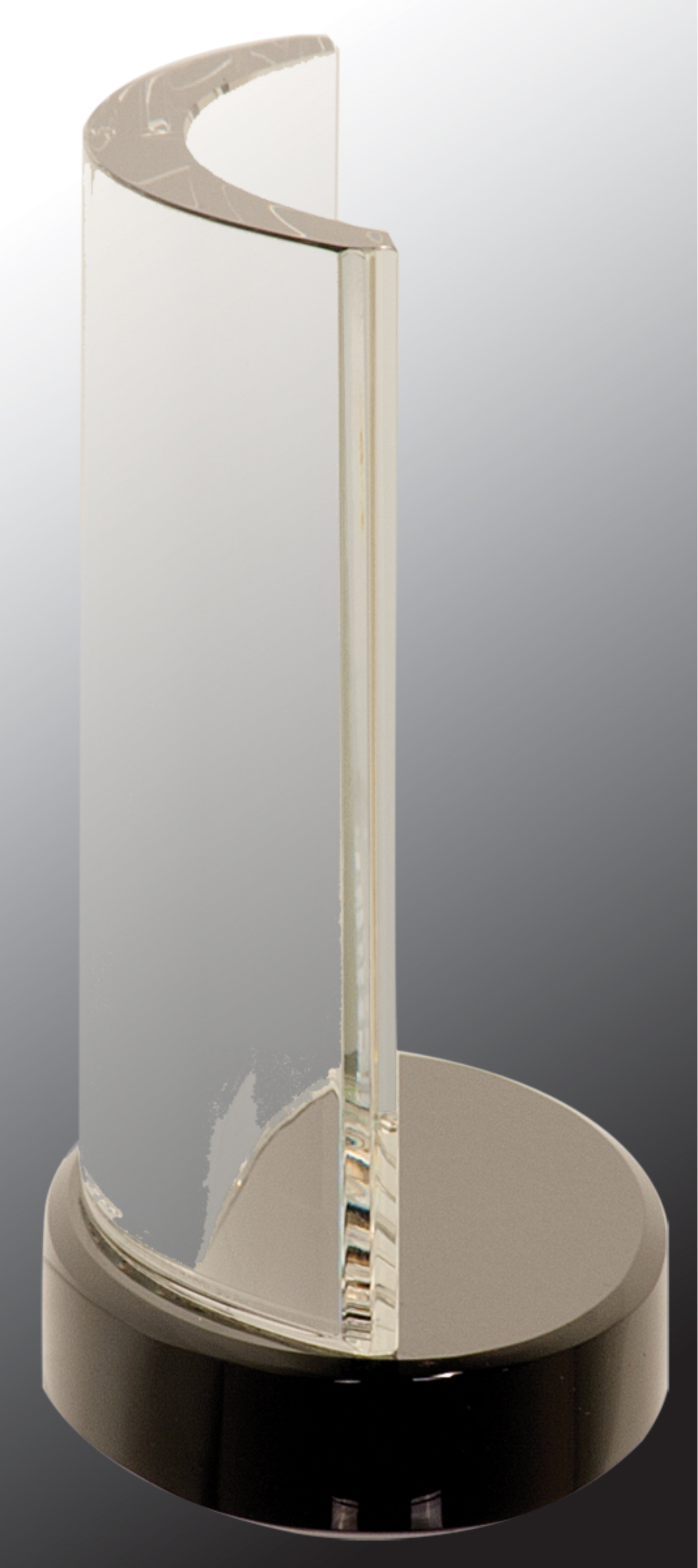 9" x 6" Clear Crystal Crescent on Black Crystal Base Crystal Award 4