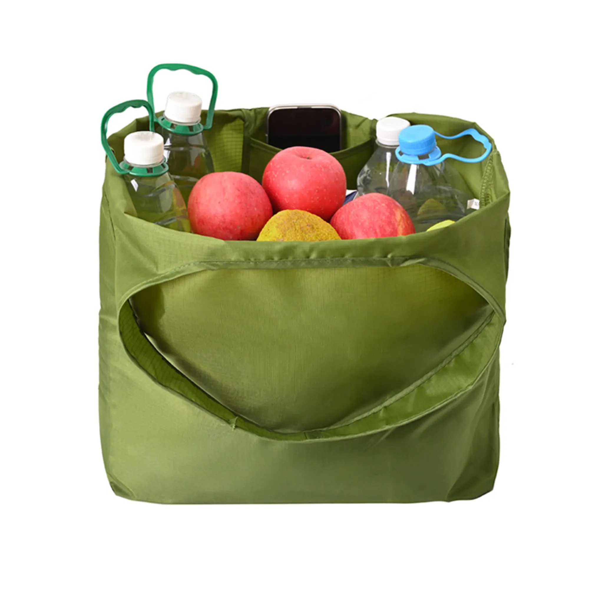 Polyester Folding Shopper Tote Bag, custom tote bag with logo imprint 4