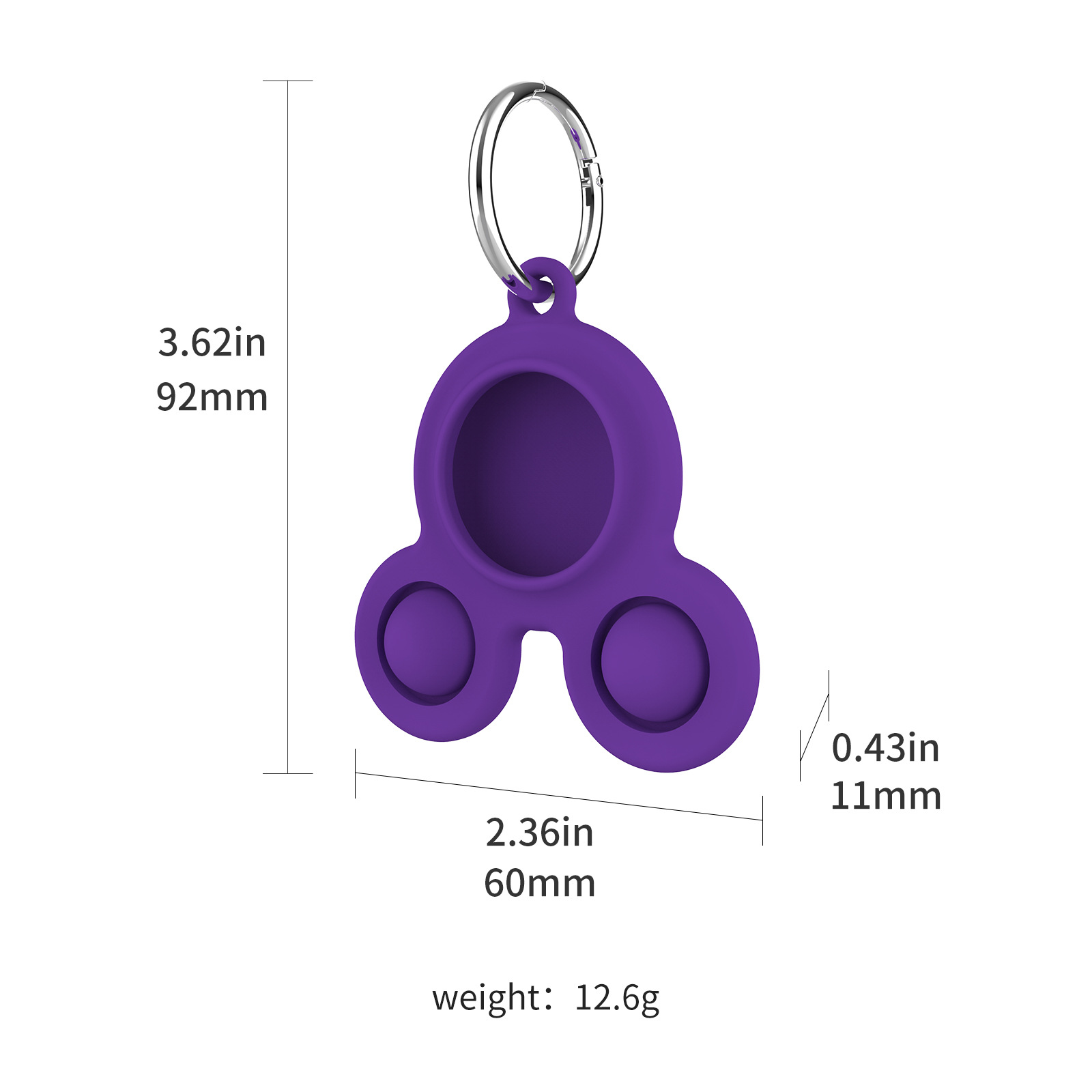 Push Bubble Fidget Toy for Airtag w/ keychian 2