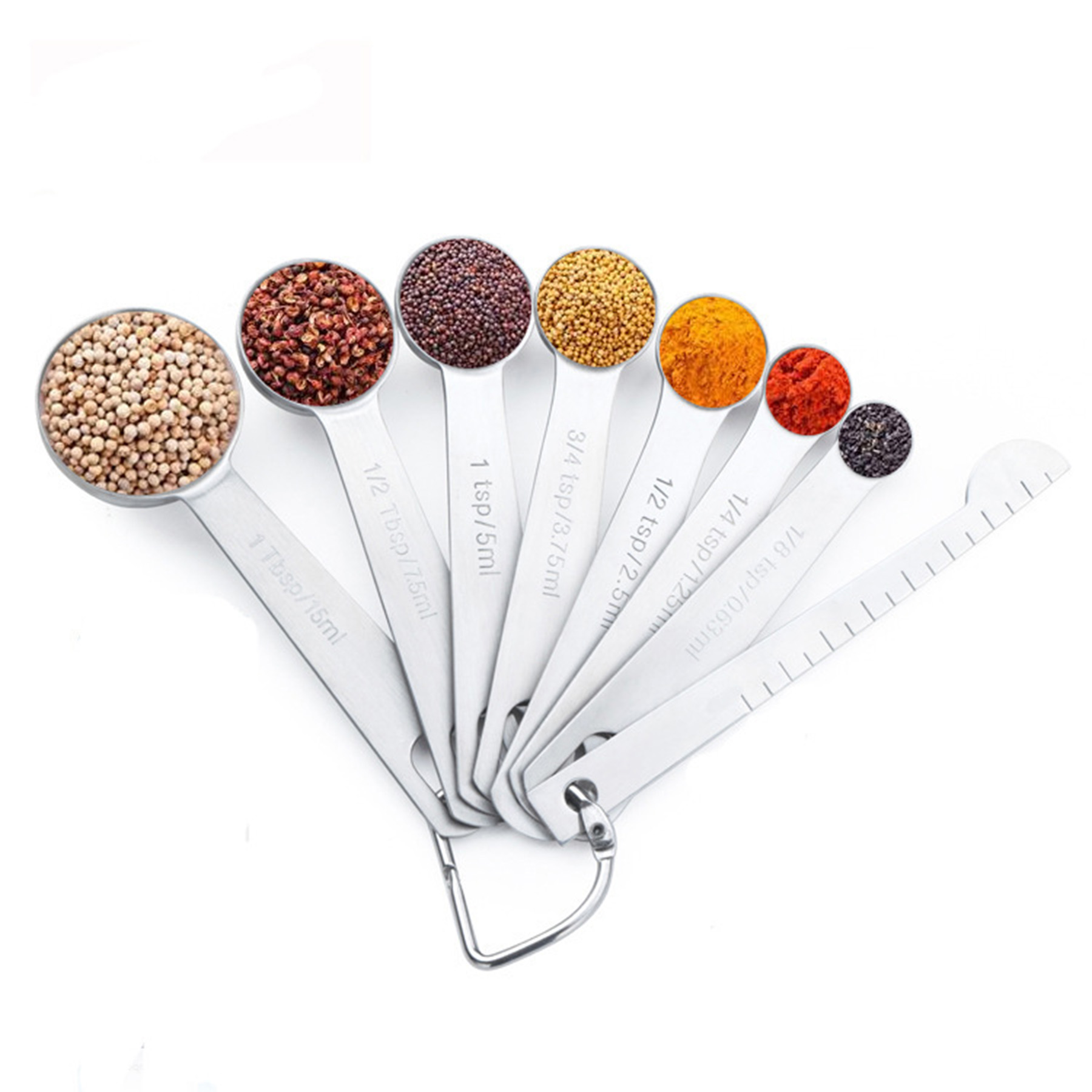 Stainless Steel Measuring Cups and Spoons 7Pcs set 4