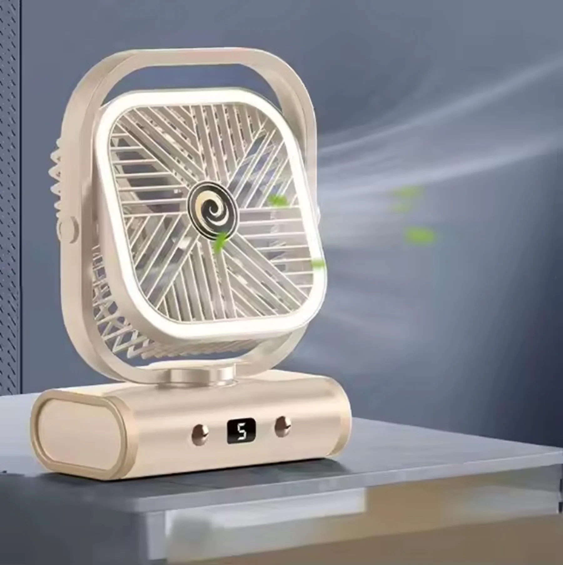 1200 mAh Portable Small Desk Fan with Night Light 11