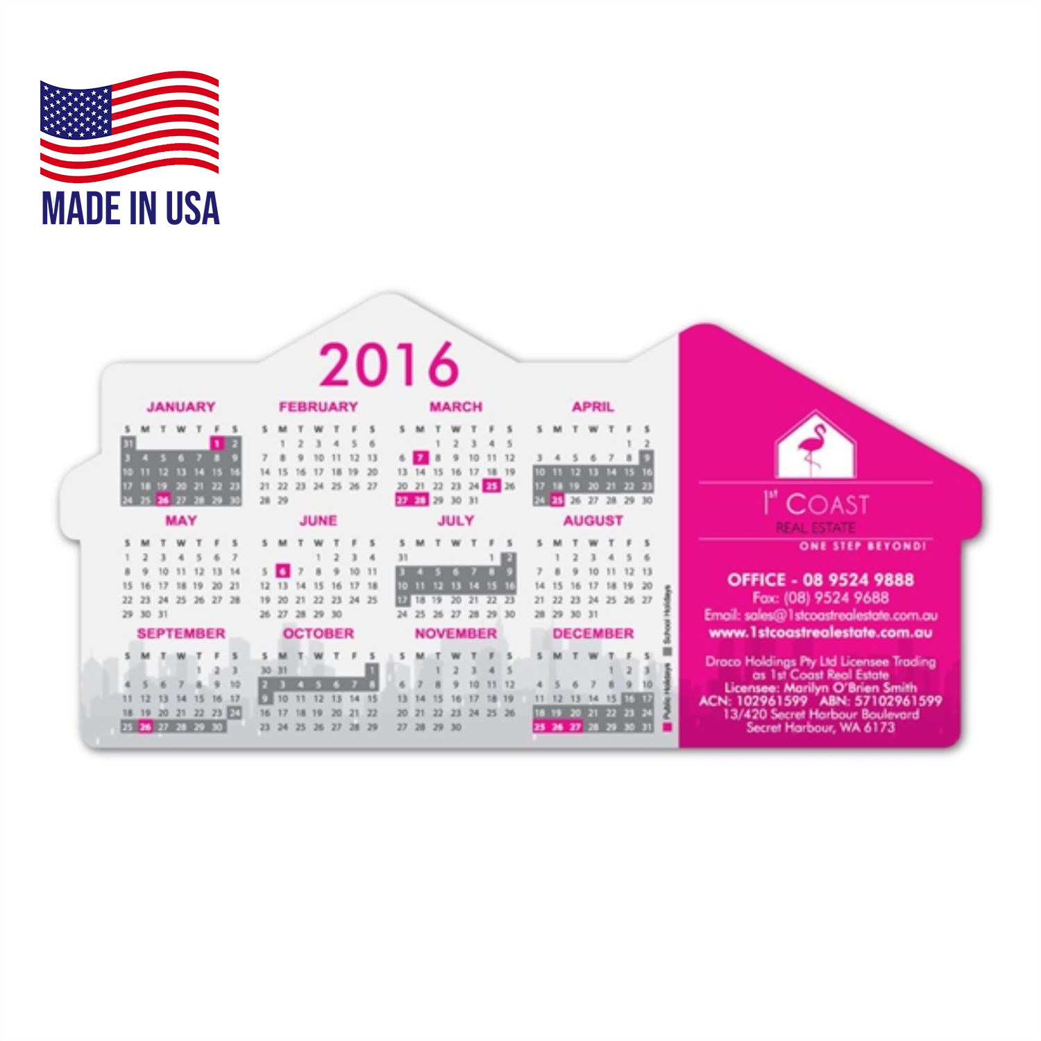 USA Made House Shaped Magnet - 20 mil Real Estate full color magnets 4