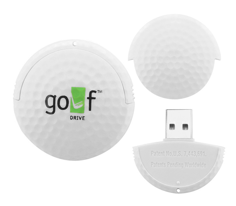 Golf Ball USB Flash Drive with Key Loop, 64MB 6