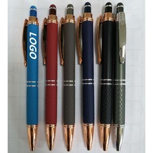 Silver Clip Metal Push Click Action Ball Point Pen 6