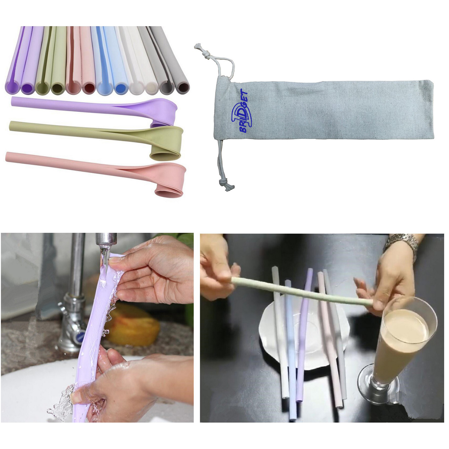 Reusable Openable Silicone Straws 2