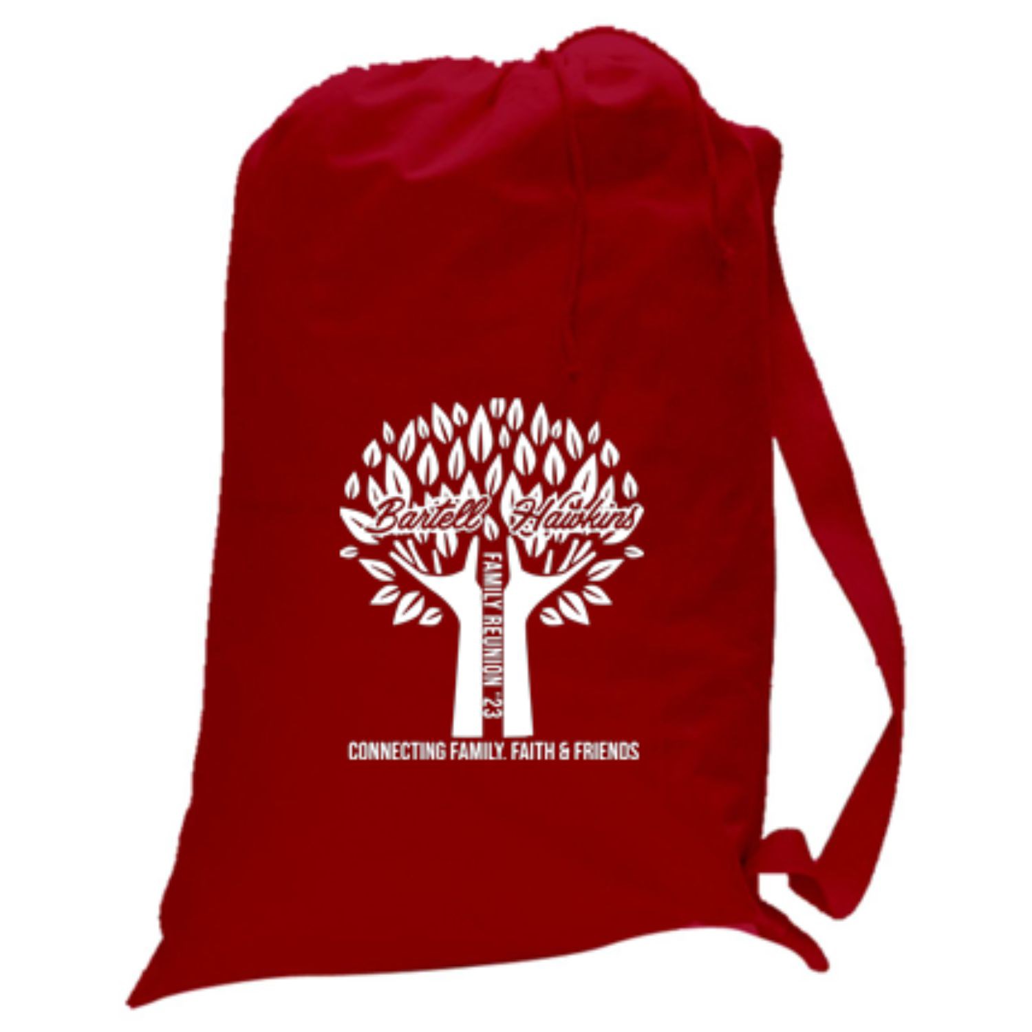 Medium Size Cotton Canvas Drawstring Heavy Duty Bag USA Decorated (19" x 27") 2