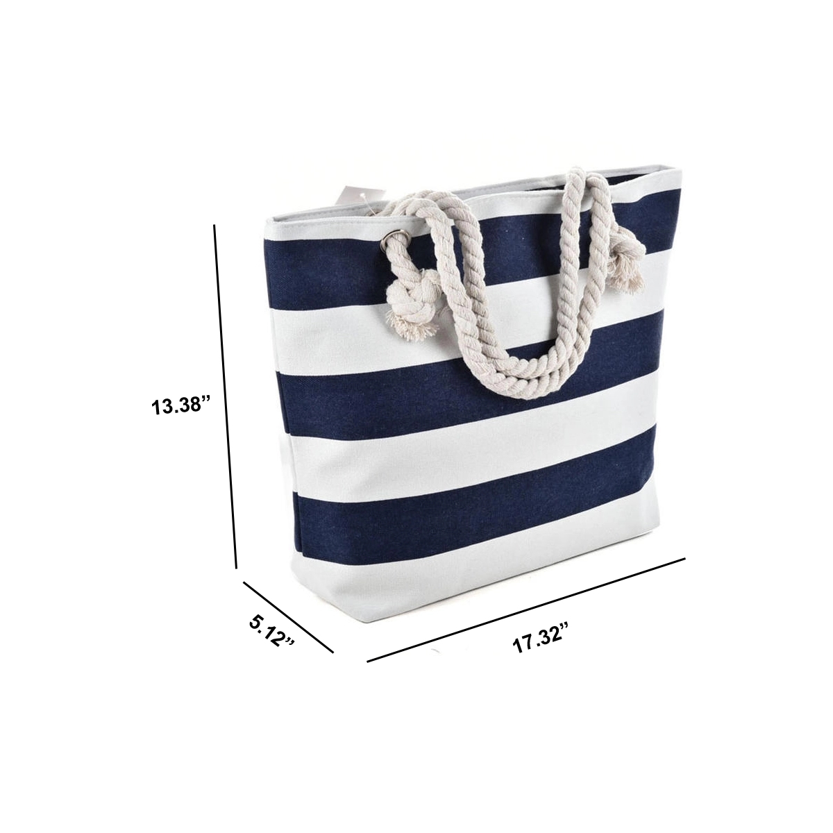 Canvas Striped Beach Bag, custom tote bag with logo imprint 4