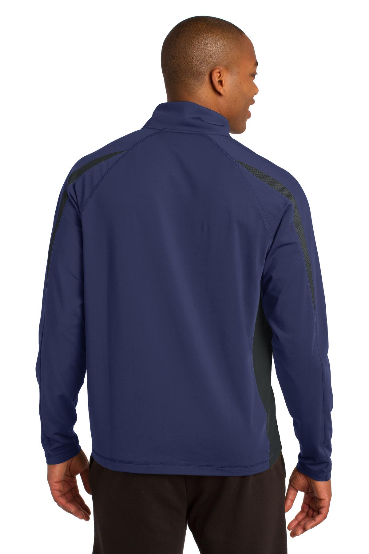 Sport-Tek Sport-Wick Stretch 1/4-Zip Colorblock Pullover. ST851, custom hoodie or sweatshirt with logo imprint 13