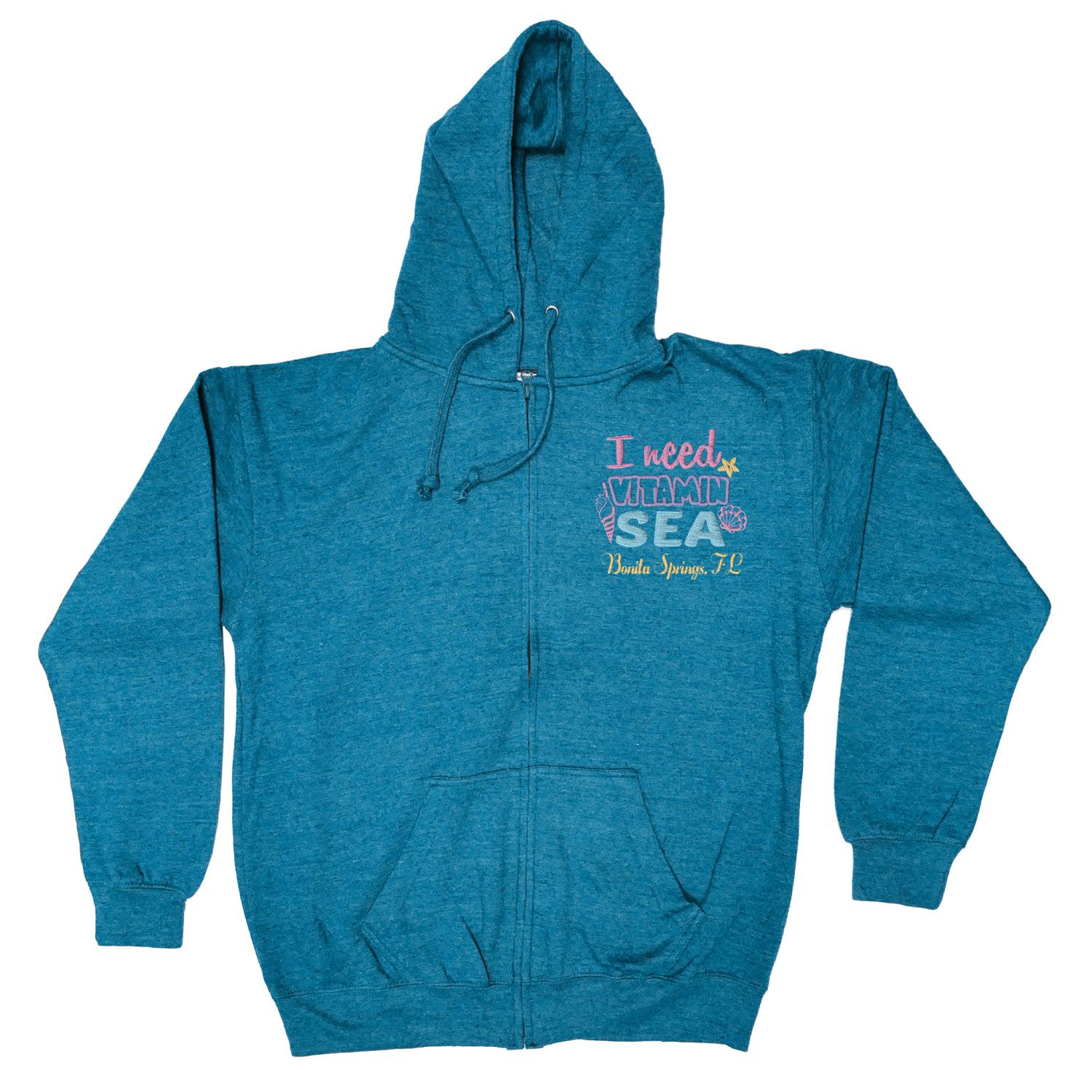 ADULT FULL ZIP VANTAGE HEATHER HOODIE - EMBROIDERY 16