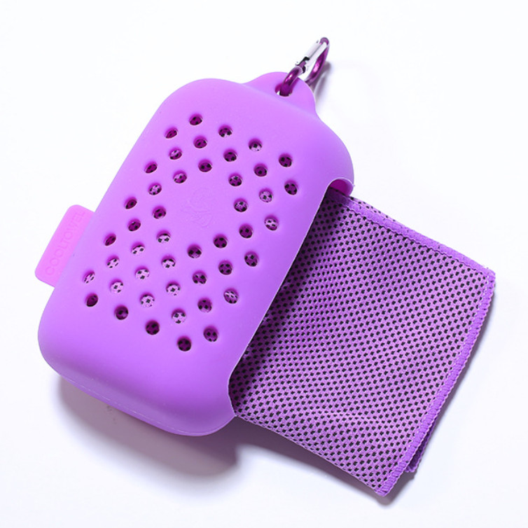Silicone Case microfiber sports sweat instant cooling towel 6