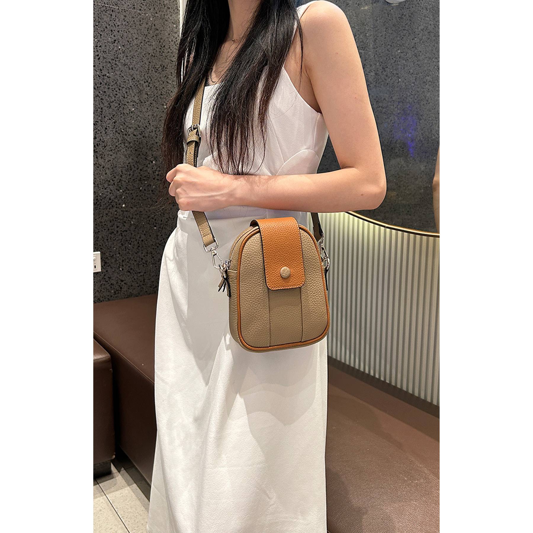 Genuine Leather Multifunctional cross-body phone bag 8